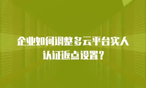 企业如何调整多云平台实人认证返点设置？