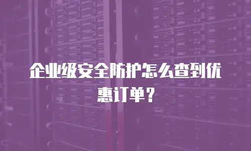 企业级安全防护怎么查到优惠订单？