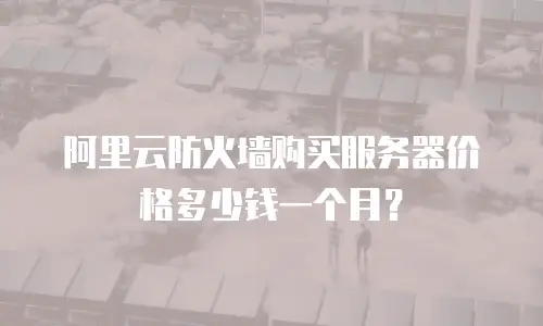 阿里云防火墙购买服务器价格多少钱一个月？