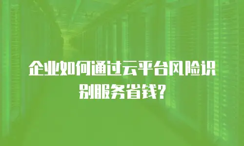 企业如何通过云平台风险识别服务省钱？