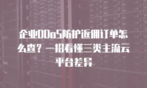 企业DDoS防护返佣订单怎么查？一招看懂三类主流云平台差异