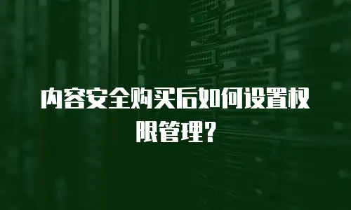 内容安全购买后如何设置权限管理？