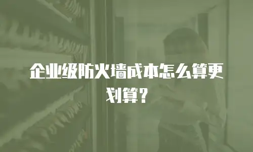 企业级防火墙成本怎么算更划算？