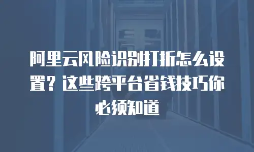 阿里云风险识别打折怎么设置？这些跨平台省钱技巧你必须知道