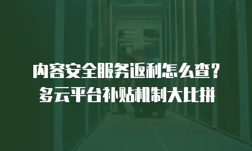 内容安全服务返利怎么查？多云平台补贴机制大比拼