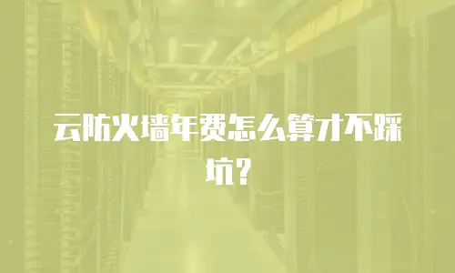 云防火墙年费怎么算才不踩坑？