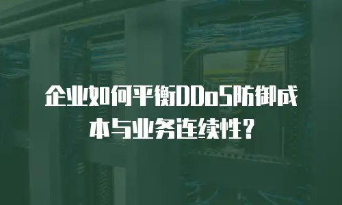 企业如何平衡DDoS防御成本与业务连续性？