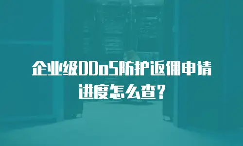 企业级DDoS防护返佣申请进度怎么查？
