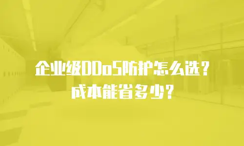 企业级DDoS防护怎么选？成本能省多少？