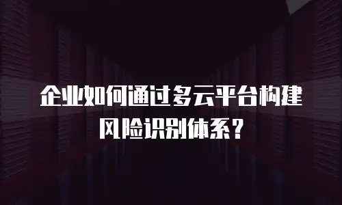 企业如何通过多云平台构建风险识别体系？