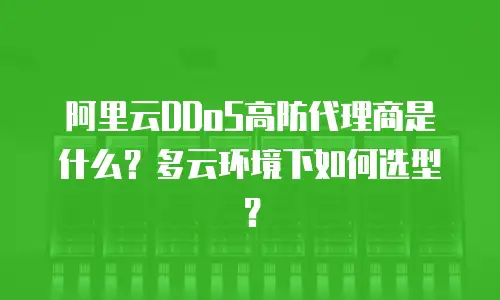 阿里云DDoS高防代理商是什么？多云环境下如何选型？
