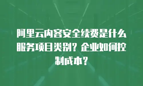 阿里云内容安全续费是什么服务项目类别？企业如何控制成本？
