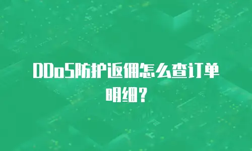 DDoS防护返佣怎么查订单明细？