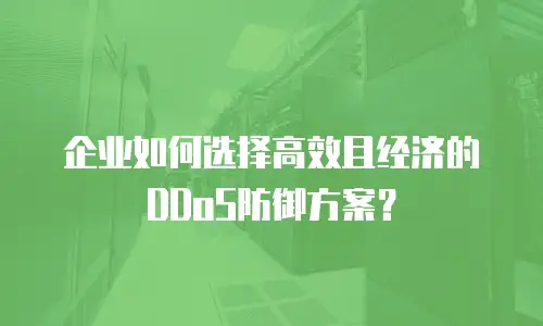 企业如何选择高效且经济的DDoS防御方案？