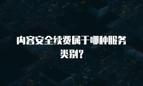 内容安全续费属于哪种服务类别？