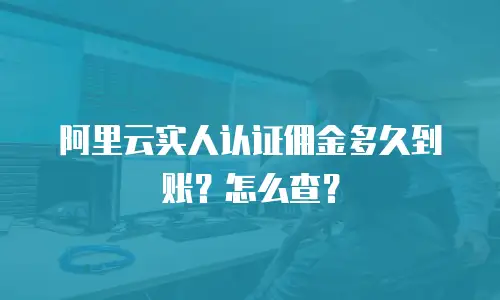 阿里云实人认证佣金多久到账？怎么查？