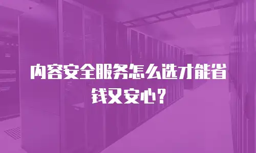 内容安全服务怎么选才能省钱又安心？