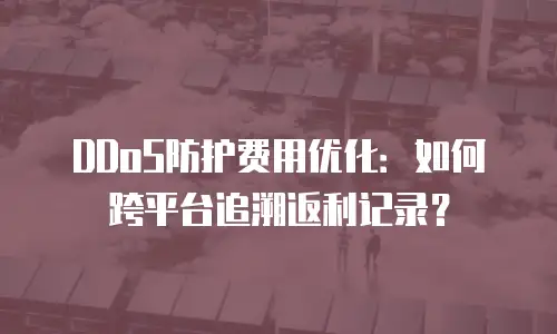DDoS防护费用优化：如何跨平台追溯返利记录？