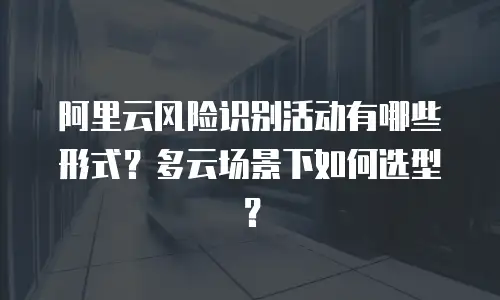 阿里云风险识别活动有哪些形式？多云场景下如何选型？