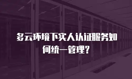 多云环境下实人认证服务如何统一管理？