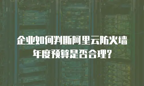 企业如何判断阿里云防火墙年度预算是否合理？