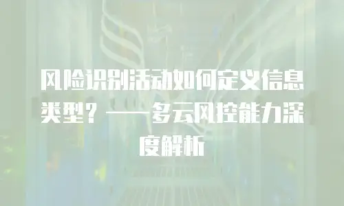 风险识别活动如何定义信息类型？——多云风控能力深度解析