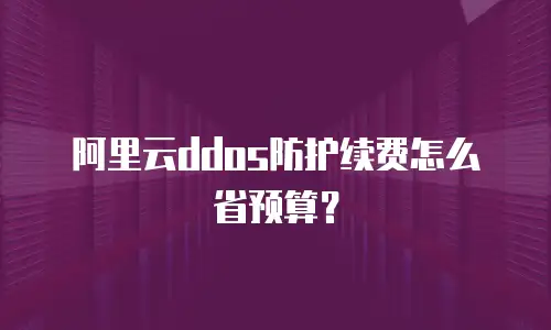 阿里云ddos防护续费怎么省预算？