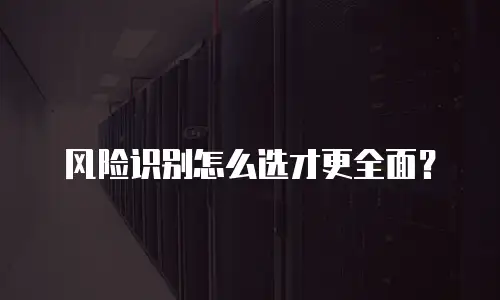 风险识别怎么选才更全面？