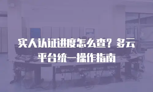 实人认证进度怎么查？多云平台统一操作指南