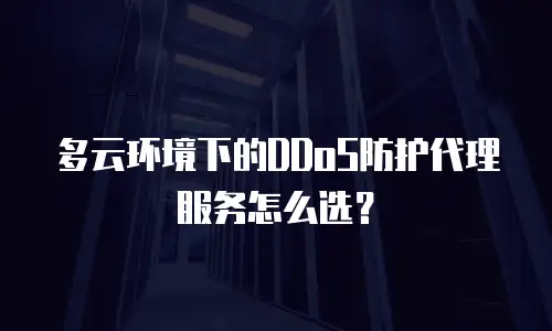 多云环境下的DDoS防护代理服务怎么选？