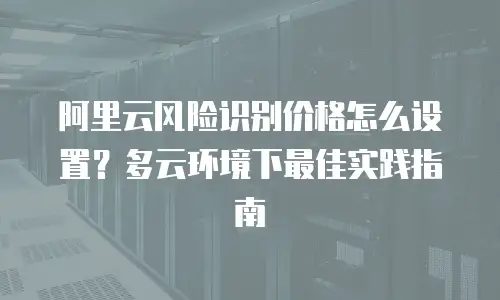 阿里云风险识别价格怎么设置？多云环境下最佳实践指南