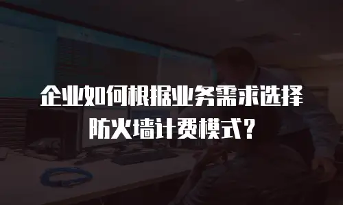 企业如何根据业务需求选择防火墙计费模式？