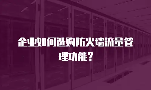 企业如何选购防火墙流量管理功能？