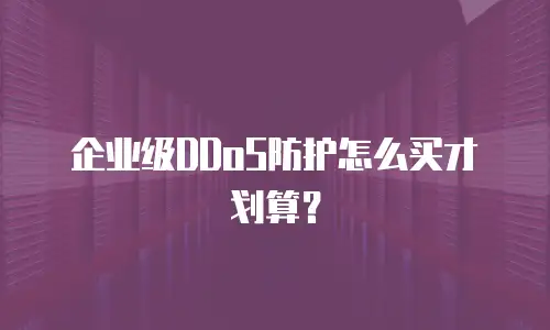 企业级DDoS防护怎么买才划算？
