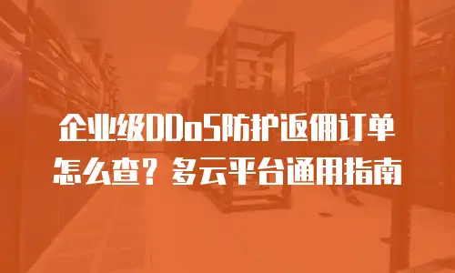 企业级DDoS防护返佣订单怎么查？多云平台通用指南