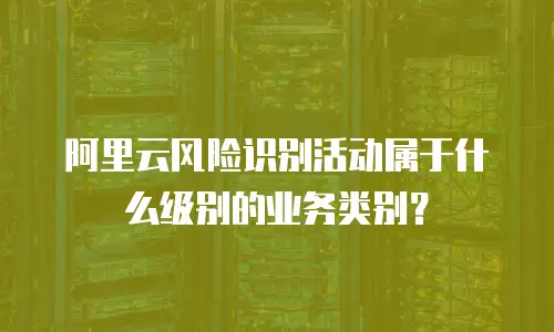阿里云风险识别活动属于什么级别的业务类别？