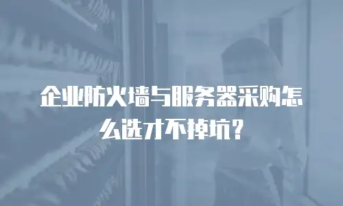 企业防火墙与服务器采购怎么选才不掉坑？