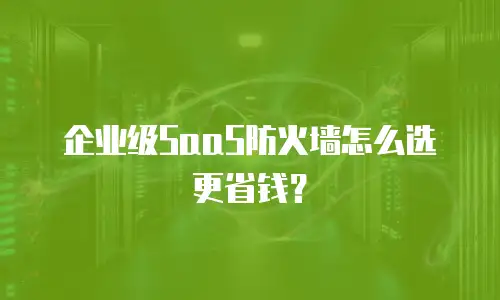 企业级SaaS防火墙怎么选更省钱？