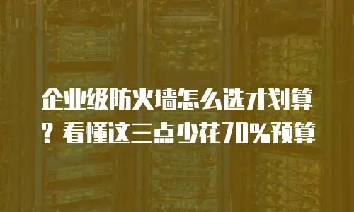 企业级防火墙怎么选才划算？看懂这三点少花70%预算