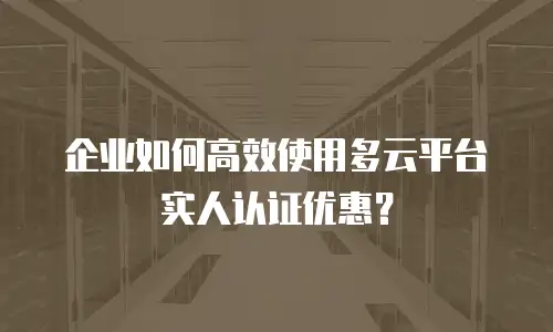 企业如何高效使用多云平台实人认证优惠？