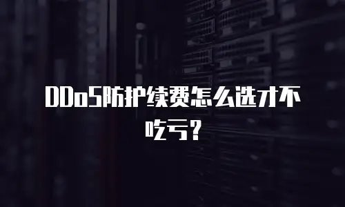 DDoS防护续费怎么选才不吃亏？