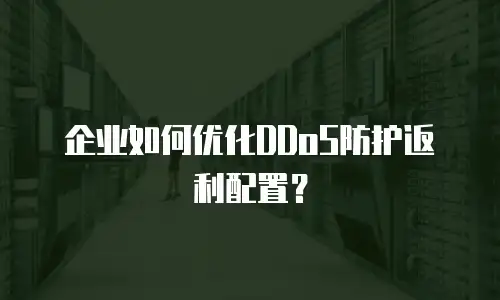 企业如何优化DDoS防护返利配置？