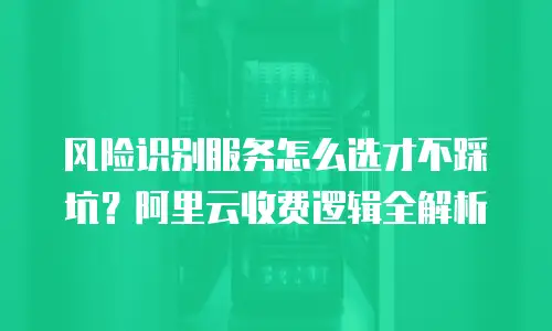 风险识别服务怎么选才不踩坑？阿里云收费逻辑全解析