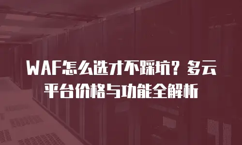 WAF怎么选才不踩坑？多云平台价格与功能全解析