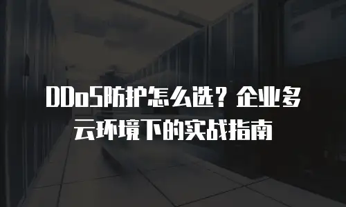 DDoS防护怎么选？企业多云环境下的实战指南