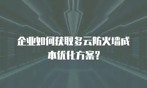 企业如何获取多云防火墙成本优化方案？