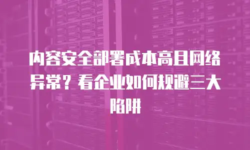 内容安全部署成本高且网络异常？看企业如何规避三大陷阱