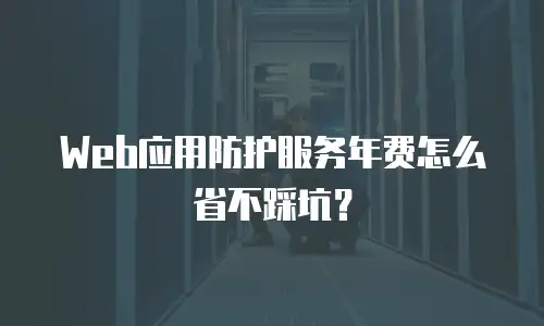 Web应用防护服务年费怎么省不踩坑？