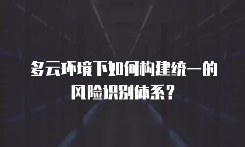 多云环境下如何构建统一的风险识别体系？