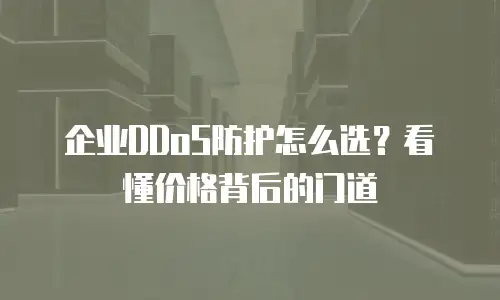 企业DDoS防护怎么选？看懂价格背后的门道